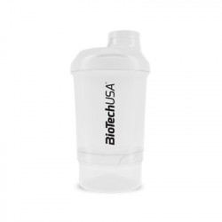 BioTechUSA Keverőpalack Biotech Wave+ Nano 300 ml (+150 ml) Fehér átlátszó (White)