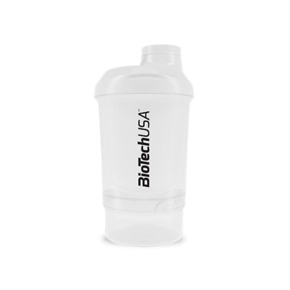 Keverőpalack Biotech Wave+ Nano 300 ml (+150 ml) Fehér átlátszó (White)