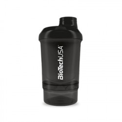 BioTechUSA Keverőpalack Biotech Wave+ Nano 300 ml (+150 ml) Black (Fekete)