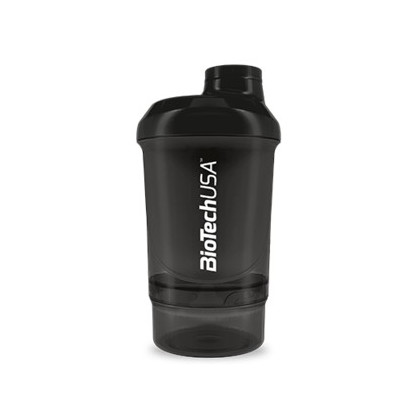 Keverőpalack Biotech Wave+ Nano 300 ml (+150 ml) Fekete (Black)