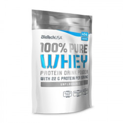 BioTechUSA 100% Pure Whey Natural tejsavófehérje - koncentrátum italpor 454 g Unflavoured (Ízesítetlen)